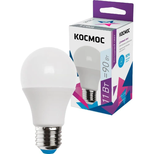 Лампа светодиодная A60 11Вт 6500К E27 220В КОСМОС (3 шт)